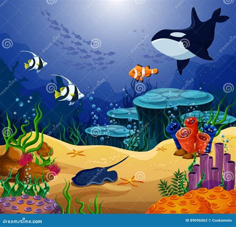 Shoaling Fish Graphic Sketch Vector Illustration