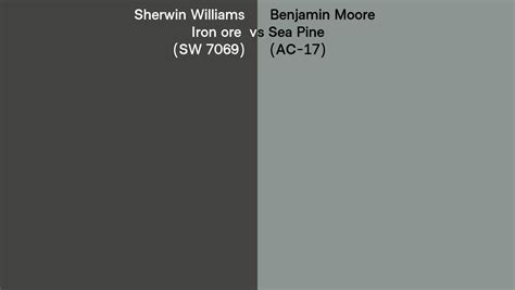 Sherwin Williams Iron Ore Sw 7069 Vs Benjamin Moore Sea Pine Ac 17