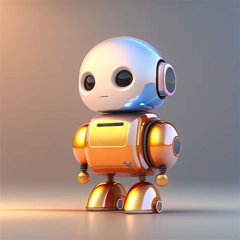 Premium Ai Image Cute Small Robot Artificial Intelligence Concept 3d