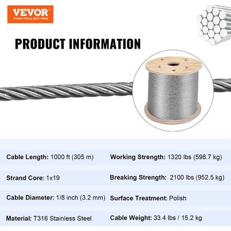 Cable De Acero Inoxidable T De Mophorn Mm De Di Metro Exterior