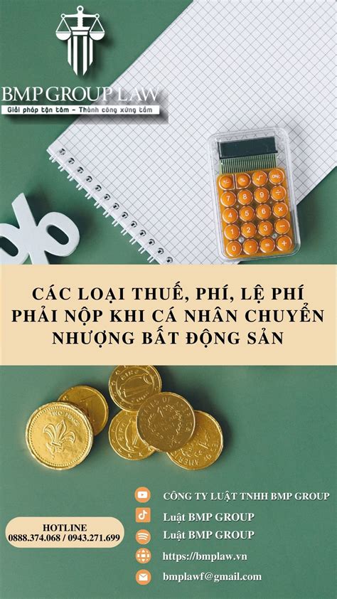 CÁc LoẠi ThuẾ PhÍ LỆ PhÍ PhẢi NỘp Khi CÁ NhÂn ChuyỂn NhƯỢng BẤt ĐỘng