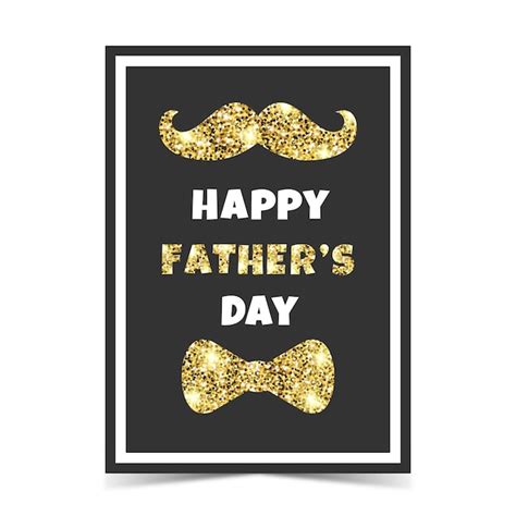 Premium Vector A Poster For A Fathers Day With Gold Glitter Letters