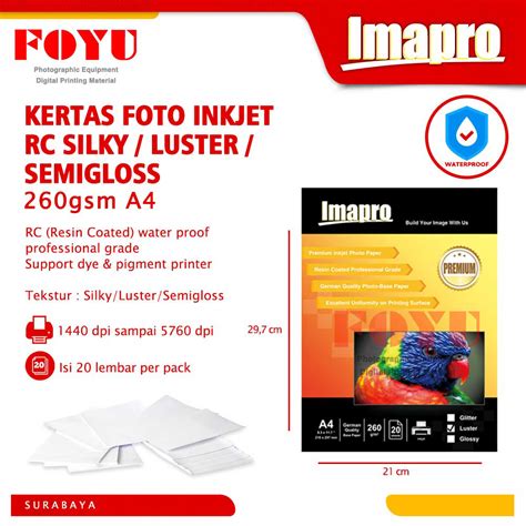 Jual Kertas Cetak Foto Picture Photo Paper Sheet Lembaran Mesin Printer