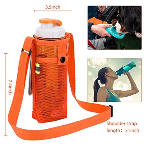 Tainehs Porte bouteille d eau avec bandoulière réglable Sac pour