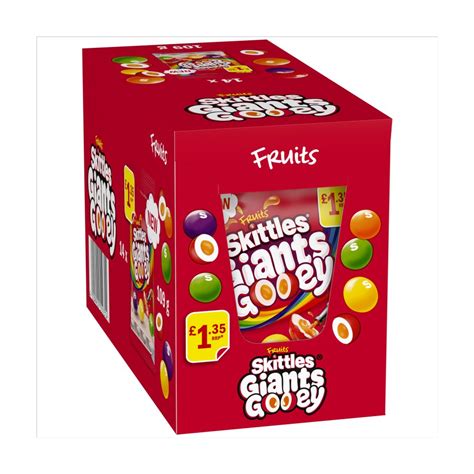 Skittles Giants Gooey Vegan Chewy Sweets Fruit Flavoured Treat Bag £1