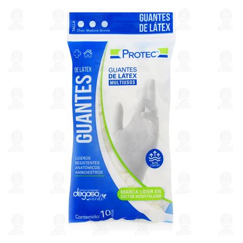 Guantes de Látex Protec Multiusos Medianos 10 pzas