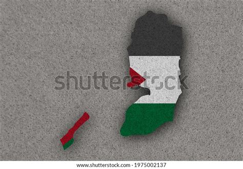 Detailed Colorful Image Map Flag Palestine Stock Illustration ...