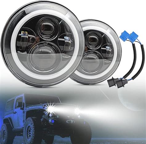 Axidun Faro Delantero Para Jeep Wrangler Par Faros H Led Ojo De