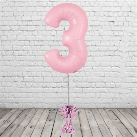 Pastel Pink Number 3 Balloon Party101 Uk