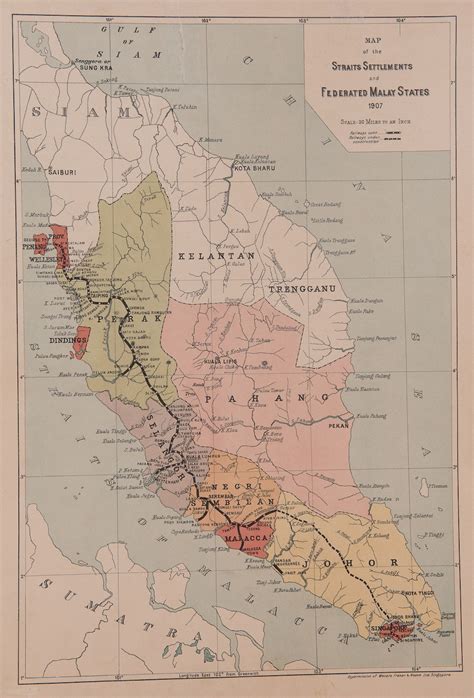 Antique Map Federated Malay States (Singapore Map) - SOLD - Bartele ...