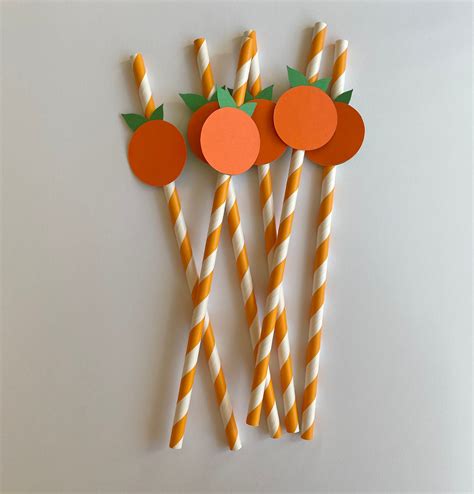 Orange Paper Straws Little Cutie Straws Party Straws Little Cutie