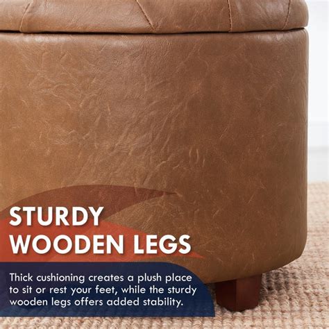 Donovan Tufted Round Storage Ottoman Overstock