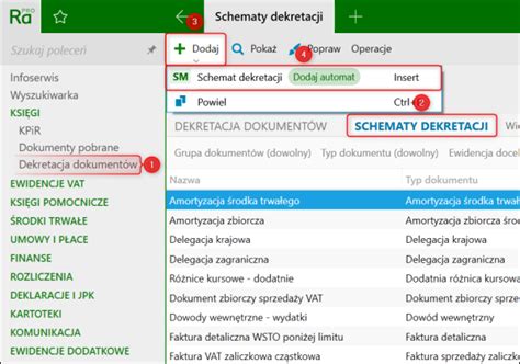 Rachmistrz nexo Jak stworzyć schemat dekretacji dla zapisu w