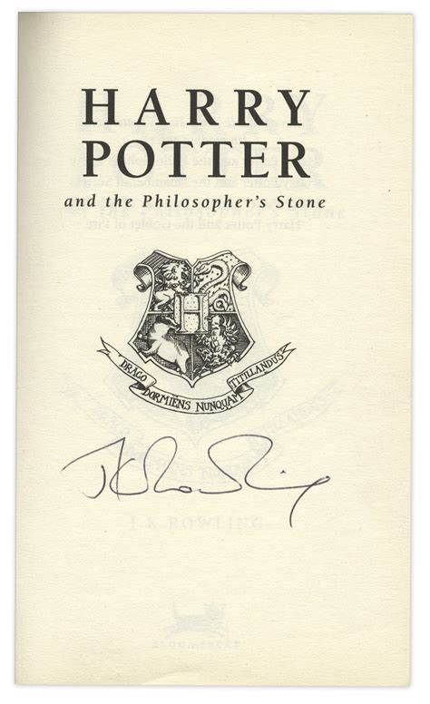 Lot Detail - J.K. Rowling Signed Copy of ''Harry Potter and the Philosopher's Stone'' -- Signed ...