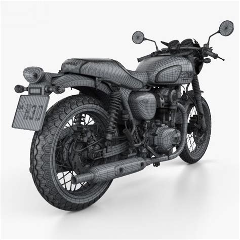 Kawasaki W800 Cafe 2019 Modelo 3d 249 C4d Fbx Lwo Ma Obj Max