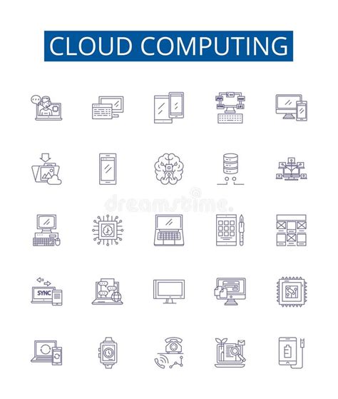 Cloud Computing Line Icons Signs Set Design Collection Of Cloud