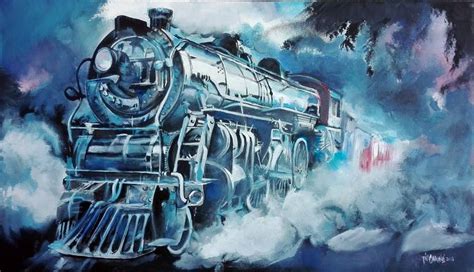 The Mighty Train Painting by Tino Cavagnoli | Saatchi Art