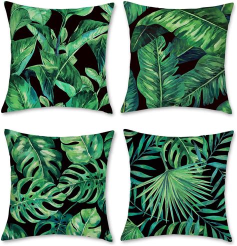 Amazon Tropical Leaves Throw Pillow Covers U Love Cotton Linen