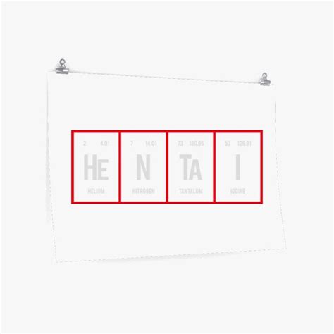 Hentai Periodic Table Of Elements Premium Horizontal Poster X Customon Customon