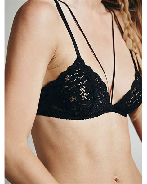 Free People Front Strap Triangle Bra In Black Lyst