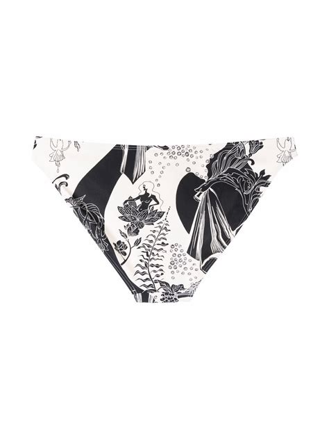 Tory Burch Botanical Print Slip On Bikini Briefs Neutrals FARFETCH UK