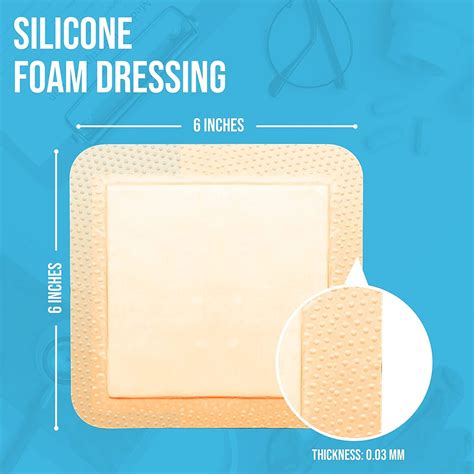 Jj Care Silicone Foam Dressing Pack Of 10 6x6 Sacrum Silicone Foam