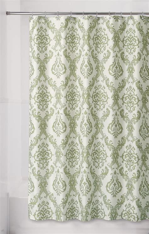 Essential Home Green Damask Fabric Shower Curtain Shop Your Way Online Shopping And Earn Points