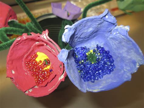 Egg Carton Flowers Made By My Students For Mother S Day Egg Carton