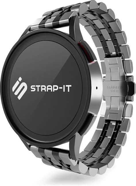 Strap It Smartwatch Bandje Mm Luxe Duo Stalen Schakel Horlogeband