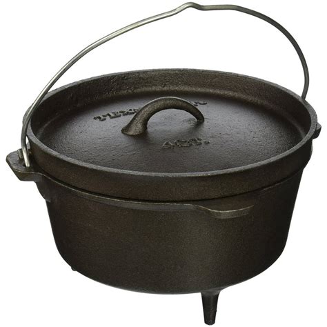 Texsport Cast Iron 4qt Dutch Oven Wlegs Recessed Lid