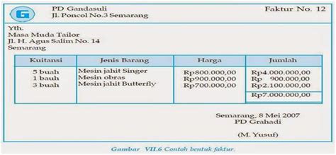 Pengertian Dan Contoh Kuintansi Faktur Nota Debit Nota Kredit Nota