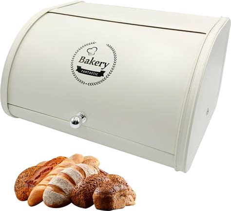 Caja De Pan Metal Contenedor De Pan Panera Con Tapa Enrollable Cesta