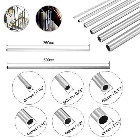 Silver Round 304 Stainless Steel Capillary Tube Pipe 250mm 500mm Hollow