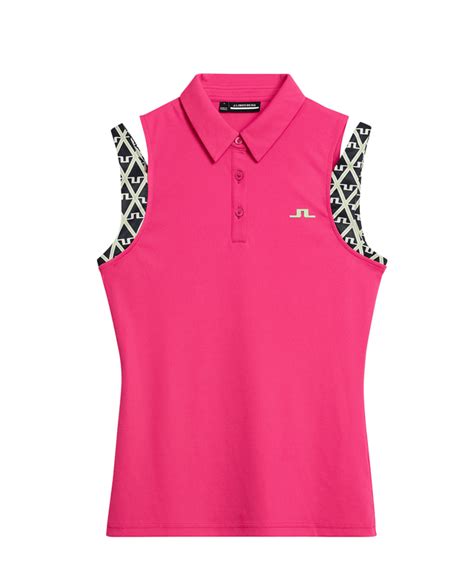 J Lindeberg Malaika Sleeveless Polo Fuchsia Purple