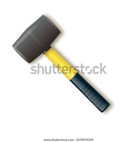 Hammer Rubberized Yellow Handle Hammer Laying Stock Vector Royalty