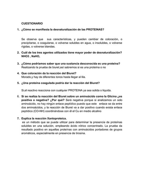 Reporte De Practica De Identificacion De Proteinas Pdf