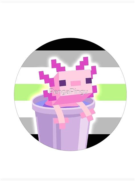 Minecraft Axolotl LGBT Sticker LGBTQ Agender Flag Poster For Sale By