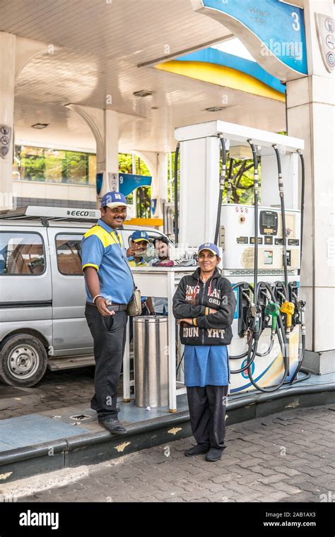 Bangalore India Streets Of Bengaluru City Local Gas Petrol Station