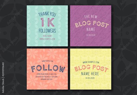 4 Social Media Post Layouts Stock Template Adobe Stock