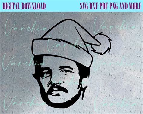 Pedro Pascal, Christmas, Pedro Pascal Christmas, Santa Cap, Dad Svg ...