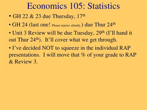 Ppt Economics 105 Statistics Powerpoint Presentation Free Download Id 2908562