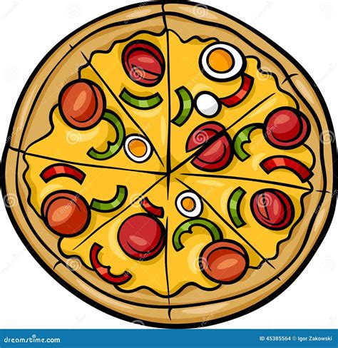 Italian Pizza Cartoon Illustration Stock Vector Illustration Of Sign