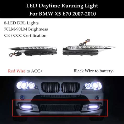 Led Daytime Running Lights Fog Drive Lamps Drl For Bmw X E