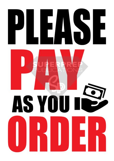 Please Pay As You Order Pay at the Counter Signage Laminated Sign A4 Store Signages | Lazada PH