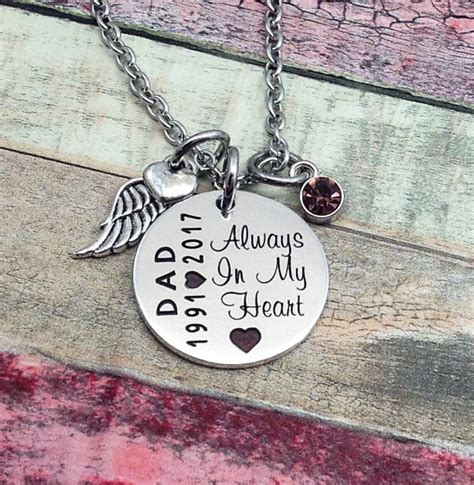 Memorial Jewelry Loss of Father Always in My Heart Loss of - Etsy