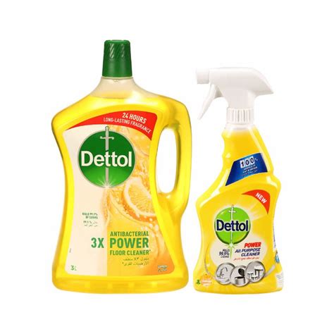 Dettol Lemon Antibacterial Power Floor Cleaner 3lall Purpose Cleaner 500ml Free