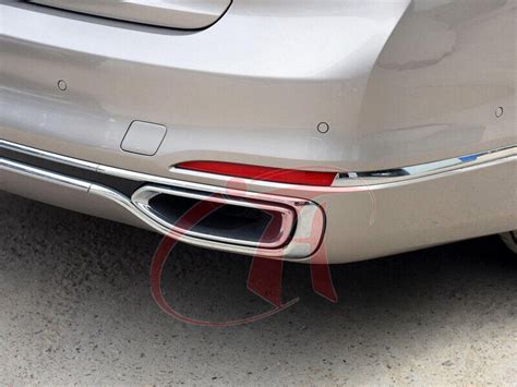 Pair Chrome Rear Bumper Molding Trims For Bmw G Series Luxury