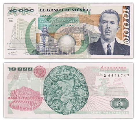 Billet De Collection 10000 Pesos 1988 Mexique Neuf P90b La Poste