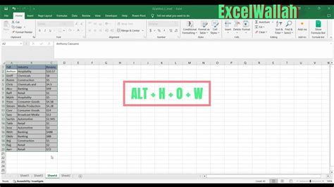 Autofit Row Autofit Column Adjust Row Height And Column Width Using Simple Shortcut In Excel