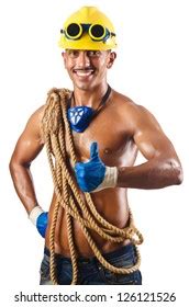 Naked Construction Worker On White Stock Photo 126121526 Shutterstock